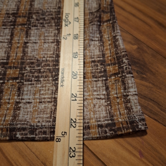 Willow + Root Buckle brown Plaid semi sheer mesh Mock neck top retro 70s Fall - Picture 8 of 9